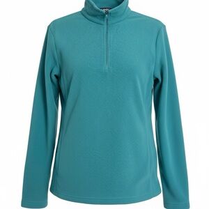 Lands' End Women’s Turquoise Fleece Quarter-Zip Size Small